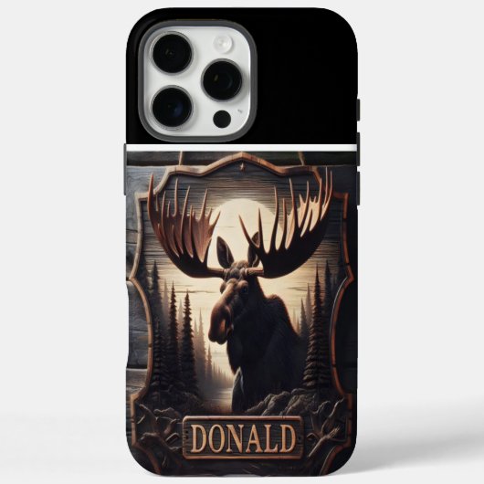 Moose Carving met naam Case-Mate iPhone Case (Achterkant)