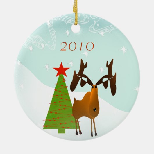 Moose Christmas Family Foto Ornament (Achterkant)