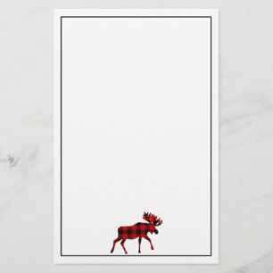Moose Classic rood zwart plaid Briefpapier