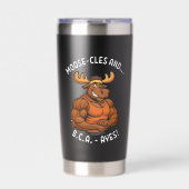 Moose-cles and BCAAs – Funny Gym Moose Workout Geïsoleerde Drinkbeker (Voorkant)