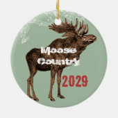 Moose Country - Ornement photo de Noël (Dos)