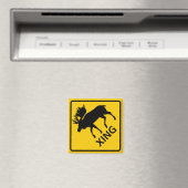 Moose Crossing Highway Sign Magneet (Insitu (Vaatwasser))