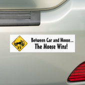 Moose Crossing Sign Bumpersticker (Op auto)