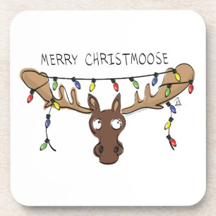 Moose Cute Funny Kerstmis Bier Onderzetter