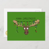 Moose Cute Funny Kerstmis Briefkaart (Voorkant / Achterkant)