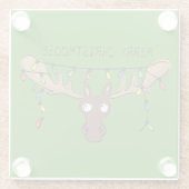 Moose Cute Funny Kerstmis Glazen Onderzetter (Achterkant)
