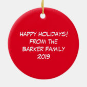 Moose Cute Funny Kerstmis Keramisch Ornament (Achterkant)