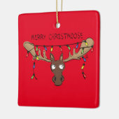 Moose Cute Funny Kerstmis Keramisch Ornament (Links)