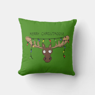 Moose Cute Funny Kerstmis Kussen