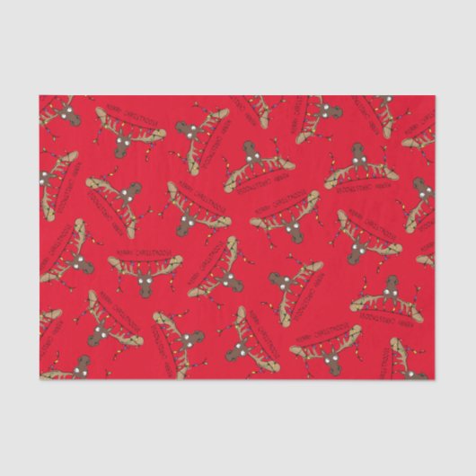 Moose Cute Funny Kerstmis Tissuepapier (Voorkant)