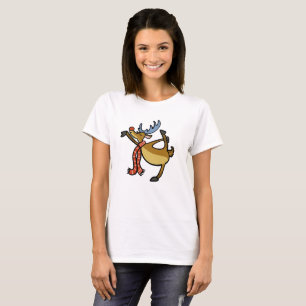 Moose dansende cartoon   achtergrondkleur kiezen t-shirt