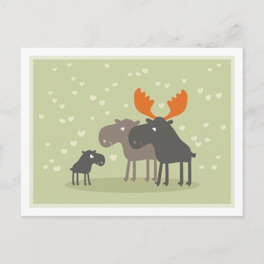 Moose Deer Famille Mots de conseil Maman Carte pos (Devant)