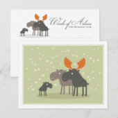 Moose Deer Famille Mots de conseil Maman Carte pos (Devant / Derrière)