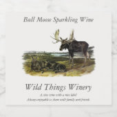 Moose Deer (Moose - Alces alces) van Audubon Sparkling Wijnetiket (Enkel label)