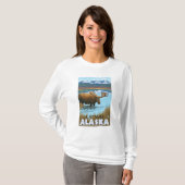 Moose Drink bij het meer van Katmai, Alaska T-shirt (Voorkant volledig)