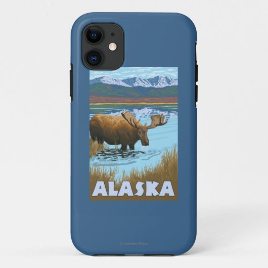Moose Drink Poster voor watervlekreizen Case-Mate iPhone Case (Achterkant)