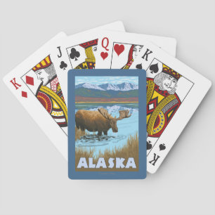 Moose Drink Poster voor watervlekreizen Pokerkaarten