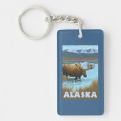 Moose Drink Poster voor watervlekreizen Sleutelhanger (Voorkant)