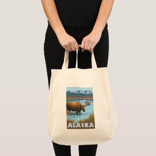 Moose Drink Poster voor watervlekreizen Tote Bag (Voorkant (product))