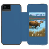 Moose DrinkingUtah Incipio iPhone Portemonnee Hoesje (Agenda Open)