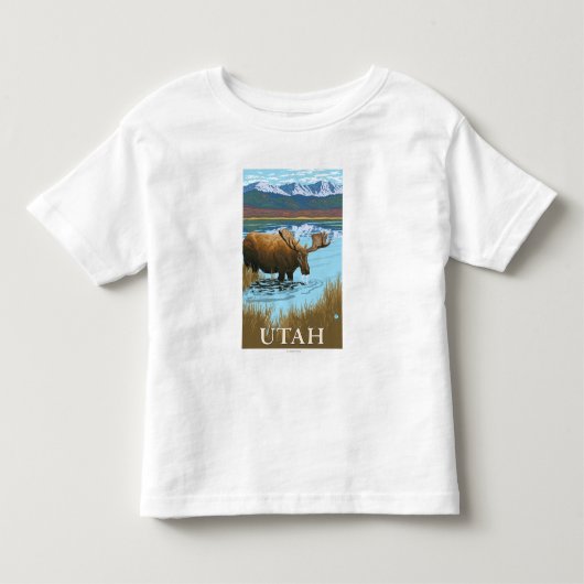 Moose DrinkingUtah Kinder Shirts (Voorkant)