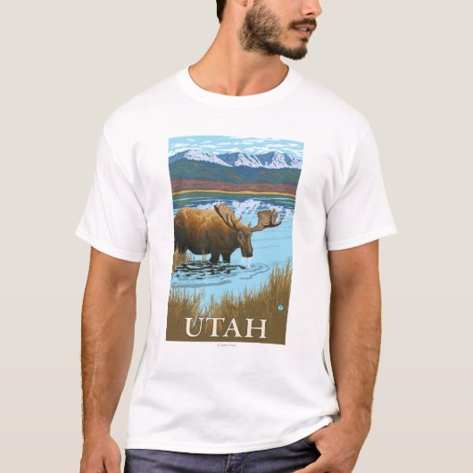 Moose DrinkingUtah T-shirt (Voorkant)
