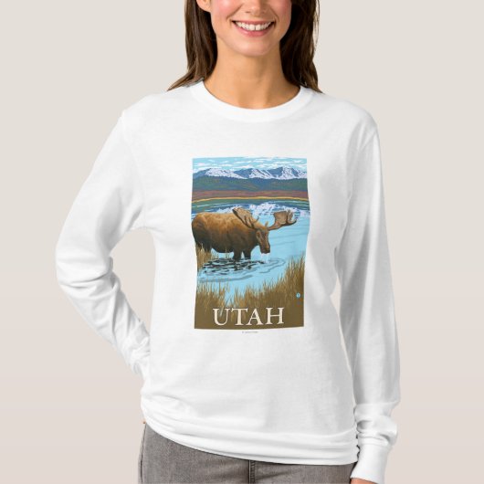 Moose DrinkingUtah T-shirt (Voorkant)