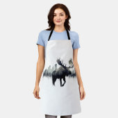 Moose dubbele belichting voor een bos schort (Gedragen)