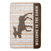 Moose Elk Birch Trees Rustic Lodge Cabin Badmat (Voorkant Verticaal)