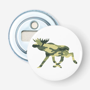 Moose / Elk Woodland Camouflage / Camo Button Flesopener