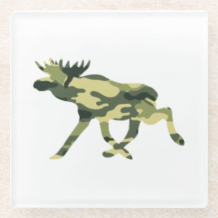 Moose / Elk Woodland Camouflage / Camo Glazen Onderzetter