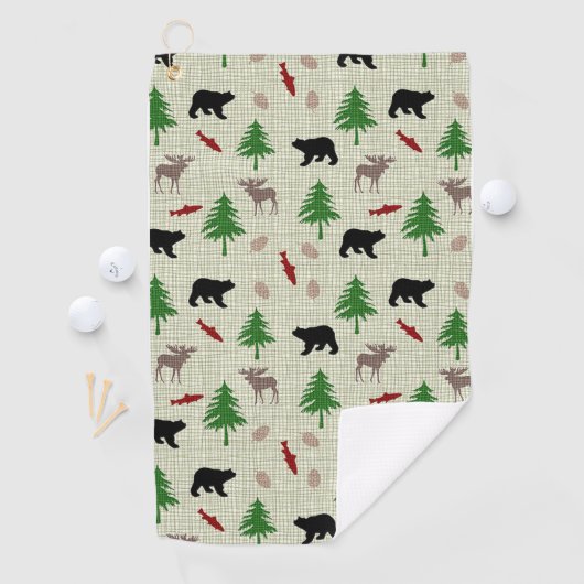 Moose en Beer Patroon Golfhanddoek (Insitu)