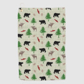 Moose en Beer Patroon Golfhanddoek (Voorkant)