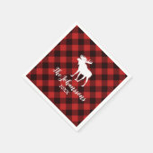 Moose en Buffalo Red en Black Plays Kerstmis Servetten (Hoek)