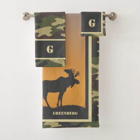Moose en Camo Bad Handdoek (Insitu)
