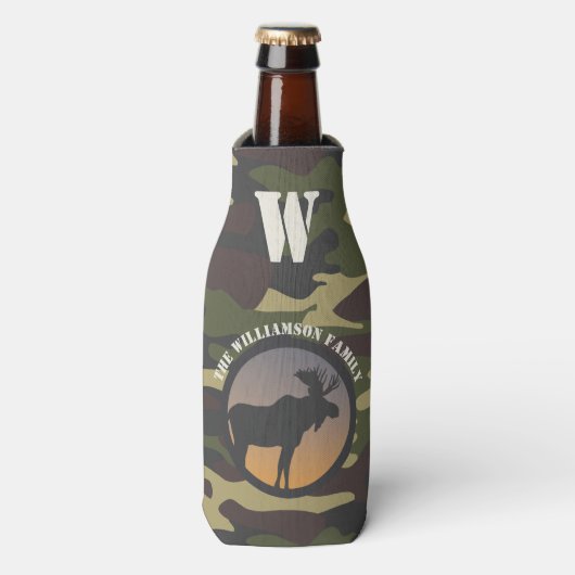 Moose en Camo Flesjeskoeler (Fles Voorkant)