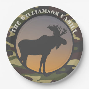 Moose en Camo Papieren Bordje