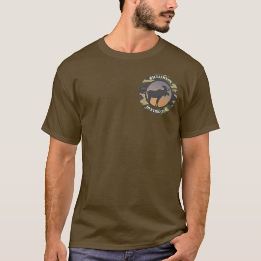 Moose en Camo Round Design T-Shirt (Voorkant)