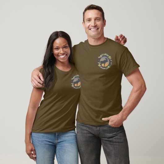 Moose en Camo Round Design T-Shirt (Unisex)