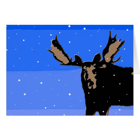 Moose en hiver - Art original de la faune (Devant horizontal)