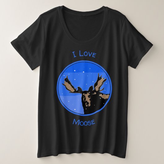 Moose en hiver - Art original de la faune (Design devant)