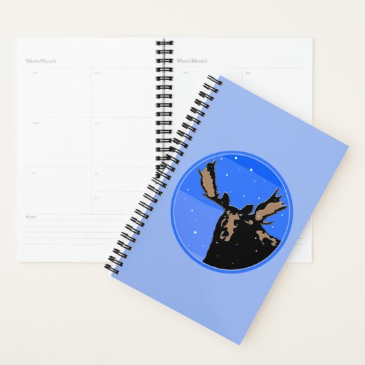 Moose en hiver - Art original de la faune (Devant avec enveloppe)