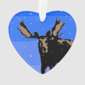 Moose en hiver - Art original de la faune (dos)