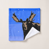 Moose en hiver - Art original de la faune (Gant de toilette)