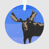 Moose en hiver - Art original de la faune (dos)