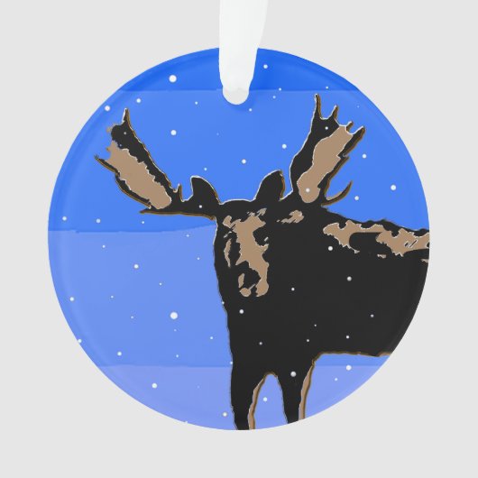 Moose en hiver - Art original de la faune (devant)