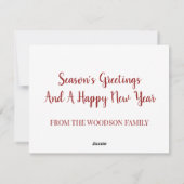 Moose En Hiver Carte De Vacances Neige (Dos)