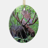 Moose en Loon Keramisch Ornament (Rechts)