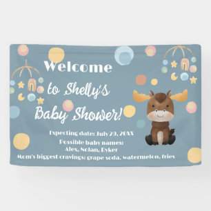 Moose en Mobiel baby shower banner