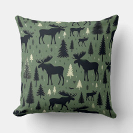 Moose en pijnbomen kussen